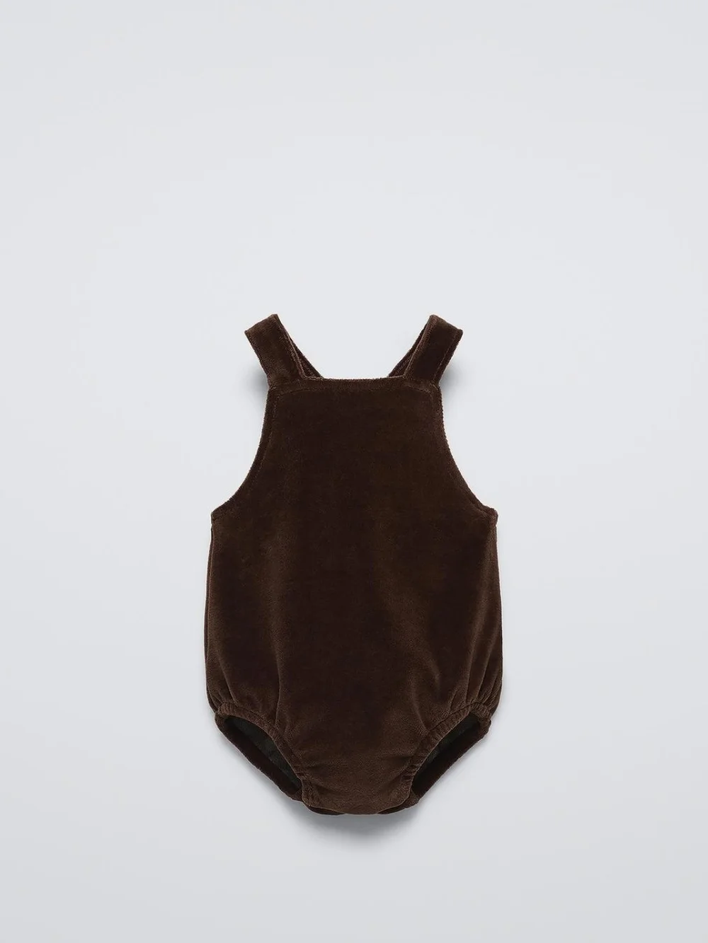 Zara Brown Velvet Baby Bubble Romper